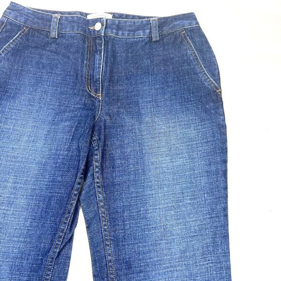 Isaac Mizrahi Womens jeans Size 8 Blue Wide Leg High Rise Denim Jeans - Picture 8 of 16